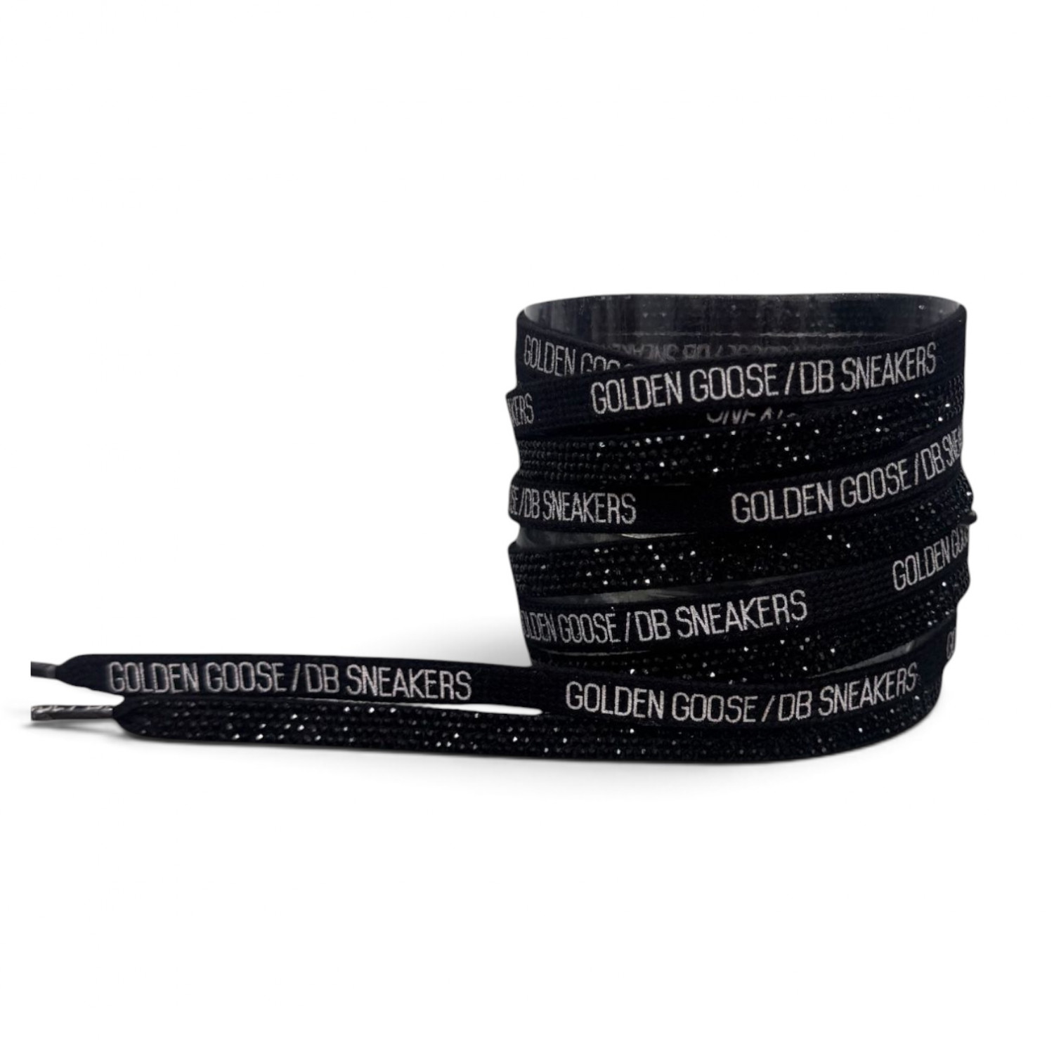 GOLDEN GOOSE COTTON LACES WITH BLACK SWAROVSKI CRYSTALS