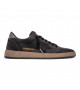 GOLDEN GOOSE MEN’S BALL STAR IN DARK GRAY SUEDE WITH BLACK LEATHER STAR