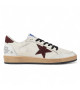 GOLDEN GOOSE BALL STAR SNEAKERS WITH BURGUNDY GLITTER STAR