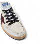 GOLDEN GOOSE BALL STAR SNEAKERS WITH BURGUNDY GLITTER STAR
