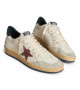 GOLDEN GOOSE BALL STAR IN NAPPA WITH BROWN NUBUCK STAR AND NAVY BLUE HEEL TAB