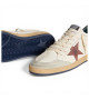 GOLDEN GOOSE BALL STAR IN NAPPA WITH BROWN NUBUCK STAR AND NAVY BLUE HEEL TAB