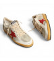 GOLDEN GOOSE BALL STAR IN GREY SUEDE WITH RED STAR