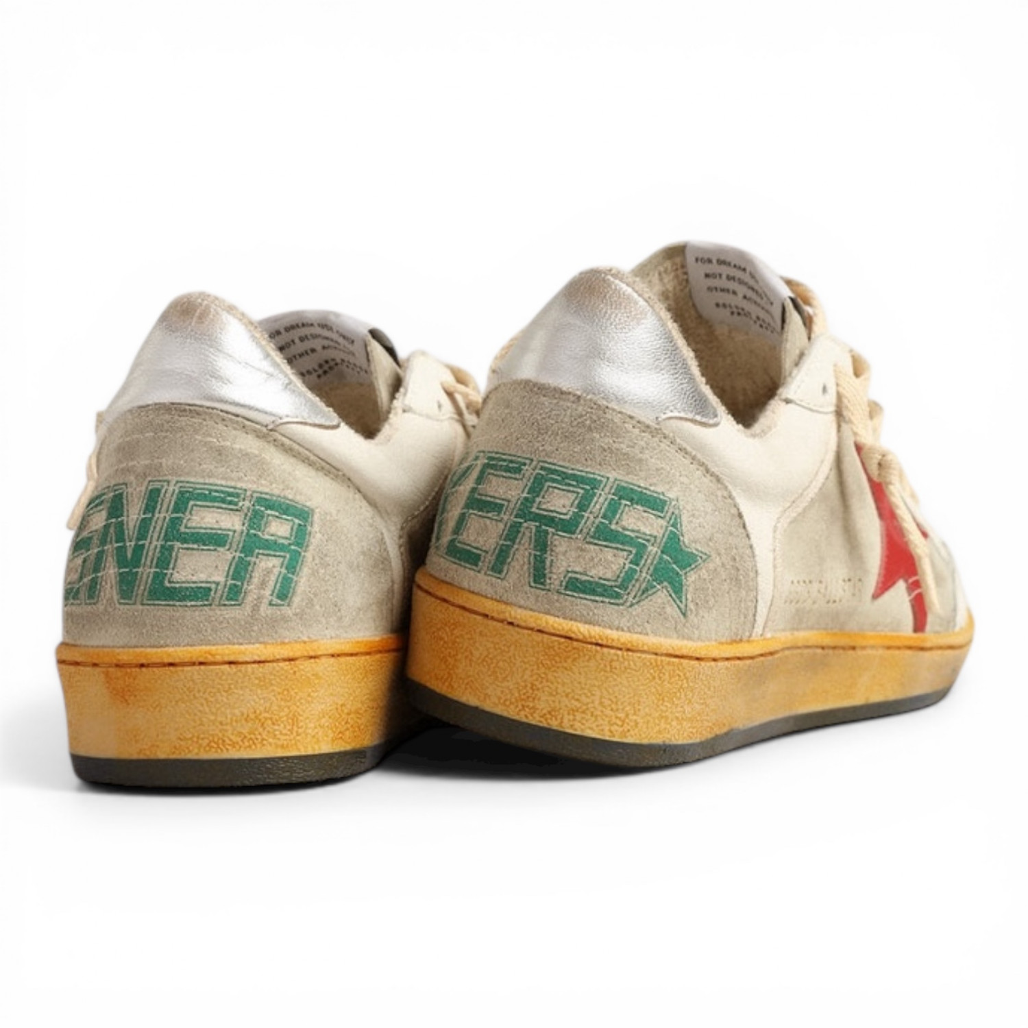 GOLDEN GOOSE BALL STAR IN GREY SUEDE WITH RED STAR