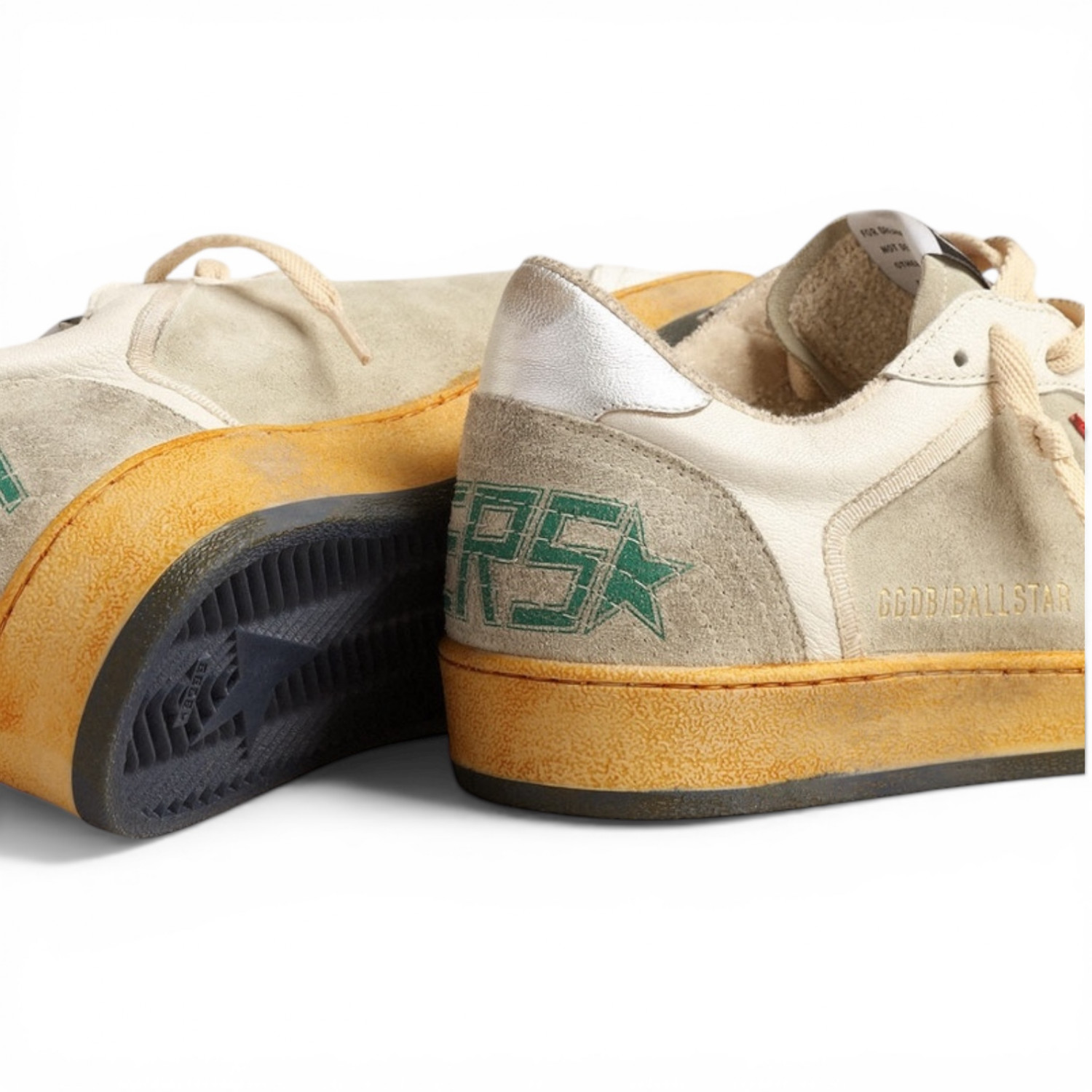 GOLDEN GOOSE BALL STAR IN GREY SUEDE WITH RED STAR