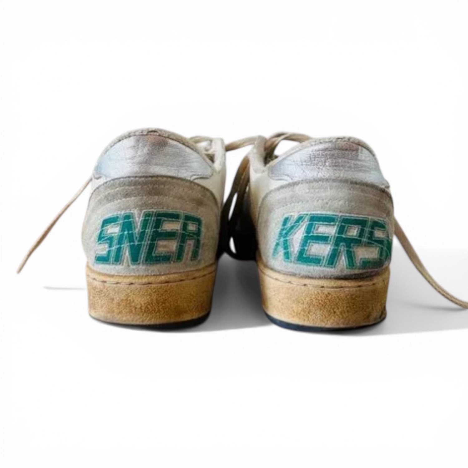 GOLDEN GOOSE BALL STAR IN GREY SUEDE WITH RED STAR