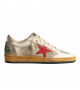 GOLDEN GOOSE BALL STAR IN GREY SUEDE WITH RED STAR