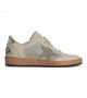GOLDEN GOOSE BALL STAR IN SILVER GLITTER WITH GRAY LEATHER STAR