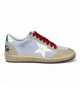 GOLDEN GOOSE BALL STAR IN LILAC SUEDE WITH WHITE LEATHER STAR AND SILVER HEEL TAB