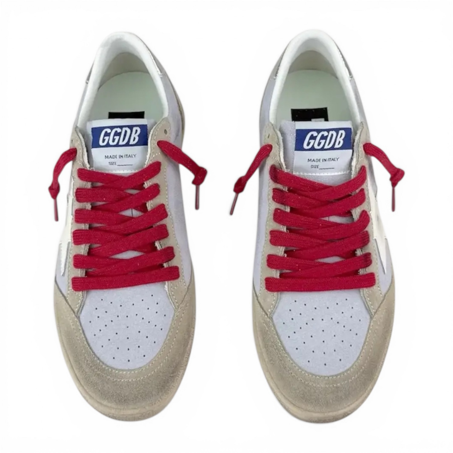 GOLDEN GOOSE BALL STAR IN LILAC SUEDE WITH WHITE LEATHER STAR AND SILVER HEEL TAB