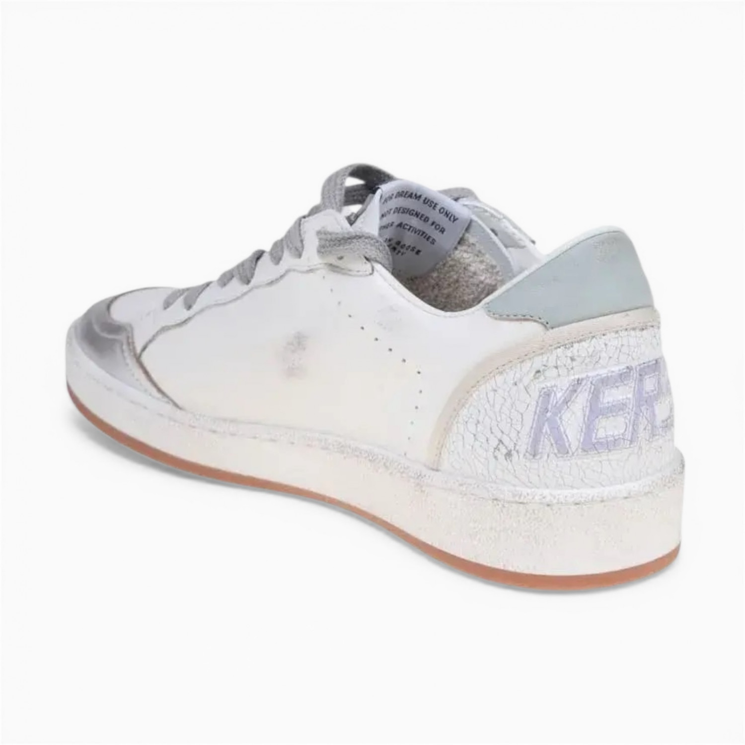 GOLDEN GOOSE BALL STAR IN NAPPA WITH SILVER GLITTER STAR AND HEEL TAB