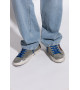 GOLDEN GOOSE MEN’S SUPER STAR IN GRAY SUEDE WITH BURGUNDY LEATHER STAR