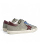GOLDEN GOOSE MEN’S SUPER STAR IN GRAY SUEDE WITH BURGUNDY LEATHER STAR
