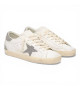 GOLDEN GOOSE SUPER STAR WITH SILVER SWAROVSKI CRYSTAL STAR AND HEEL TAB