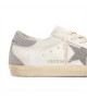 GOLDEN GOOSE SUPER STAR WITH SILVER SWAROVSKI CRYSTAL STAR AND HEEL TAB
