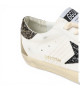 GOLDEN GOOSE SUPER STAR CROCO-PRINT STAR AND SILVER GLITTER HEEL TAB