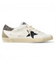 GOLDEN GOOSE SUPER STAR CROCO-PRINT STAR AND SILVER GLITTER HEEL TAB