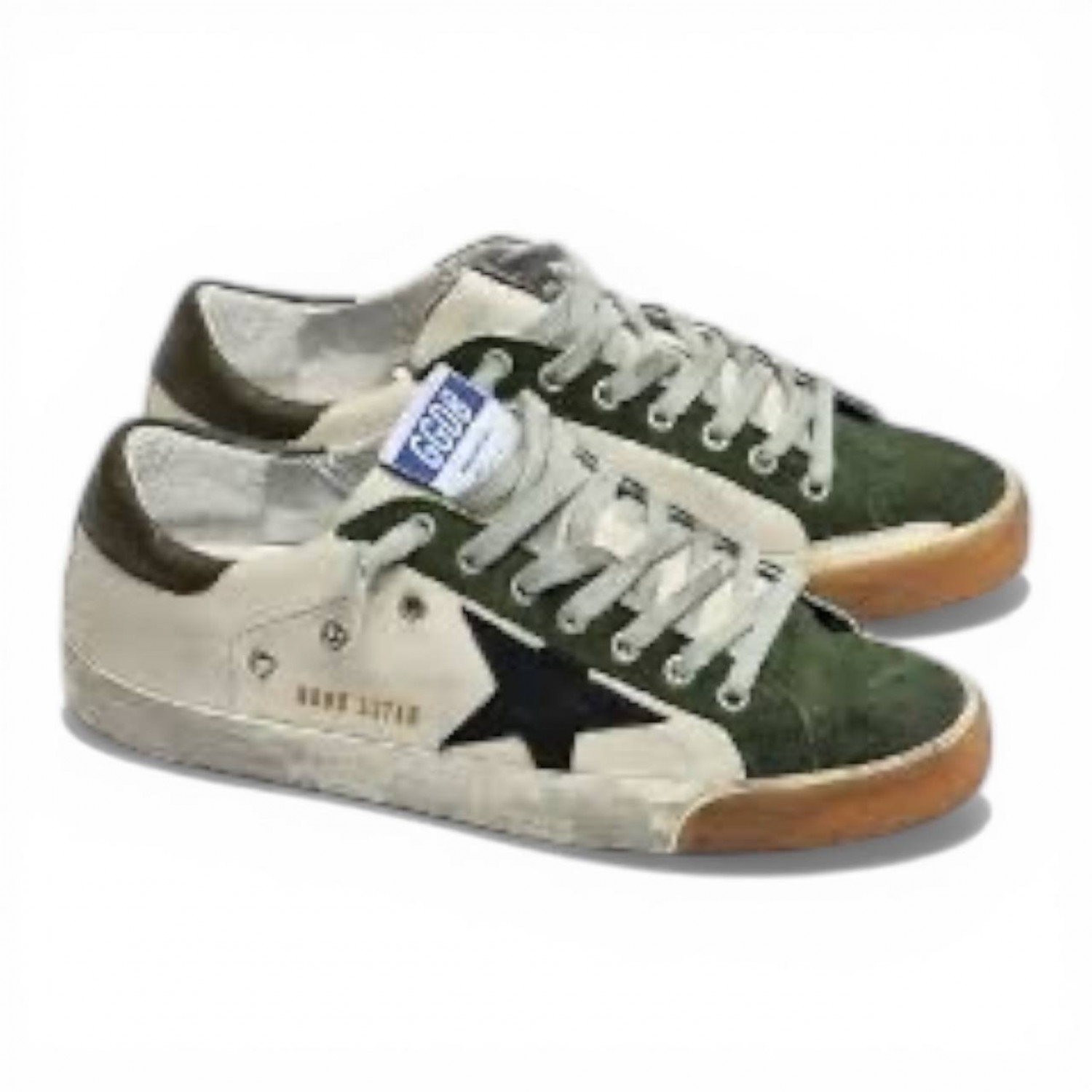 GOLDEN GOOSE SUPER STAR BLACK STAR AND BLACK HEEL TAB
