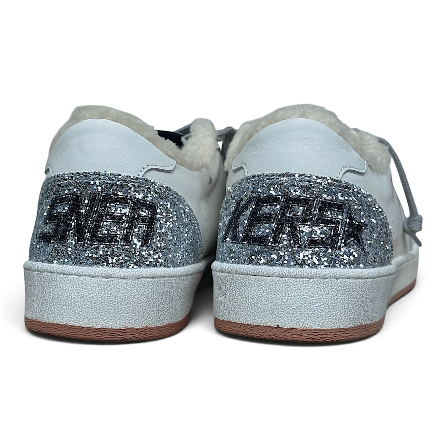 BALL STAR WITH SHEARLING LINING AND SILVER GLITTER STAR