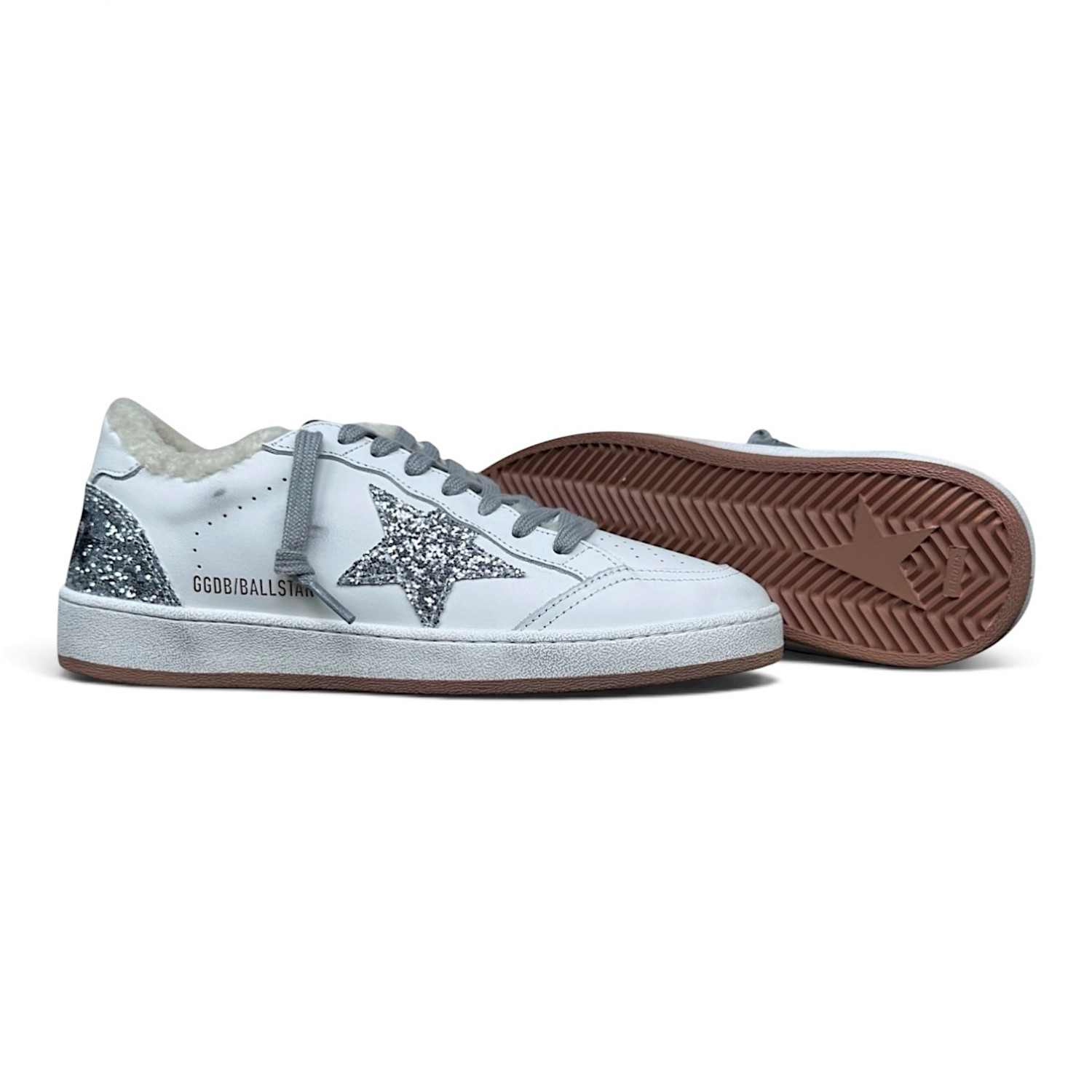 BALL STAR WITH SHEARLING LINING AND SILVER GLITTER STAR