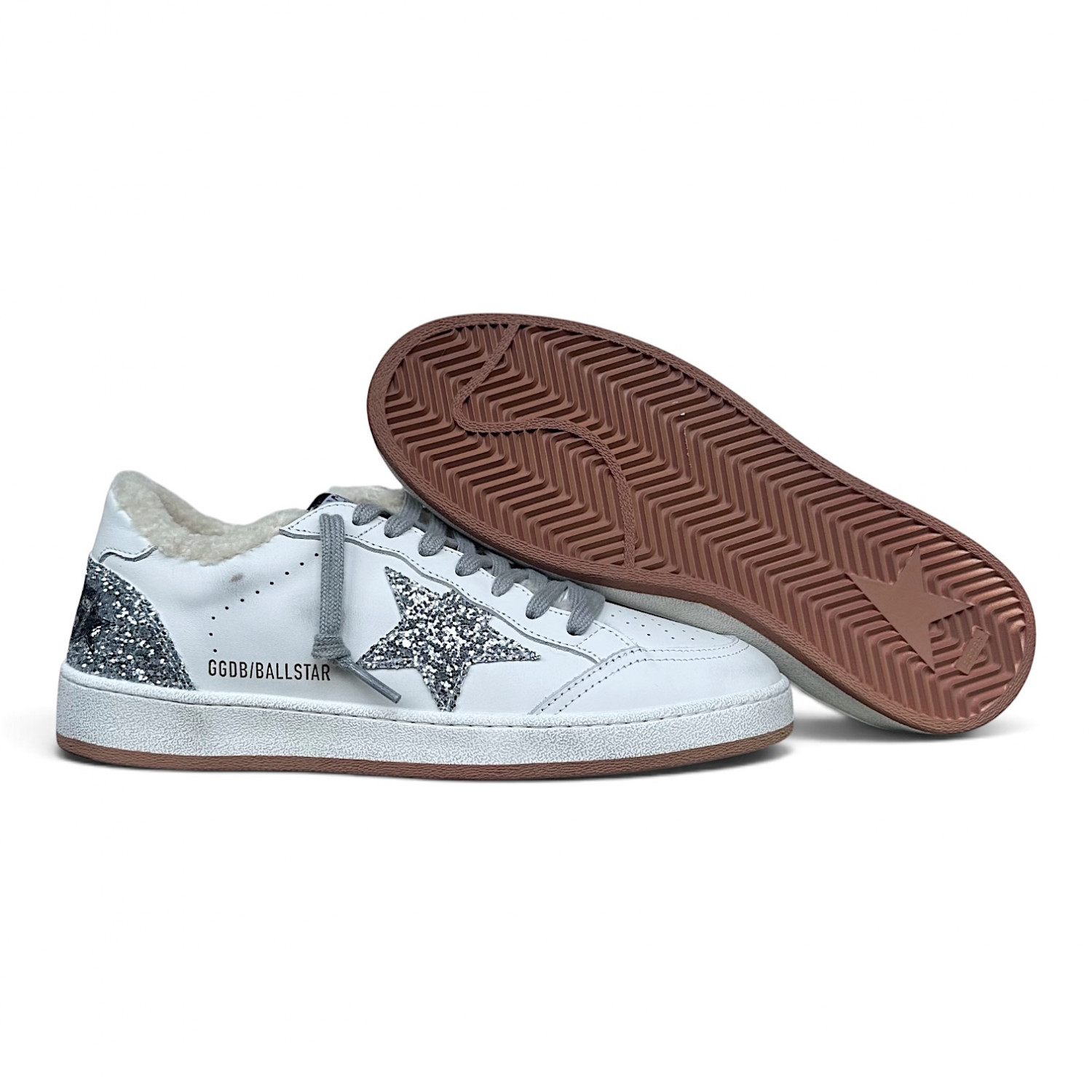 BALL STAR WITH SHEARLING LINING AND SILVER GLITTER STAR
