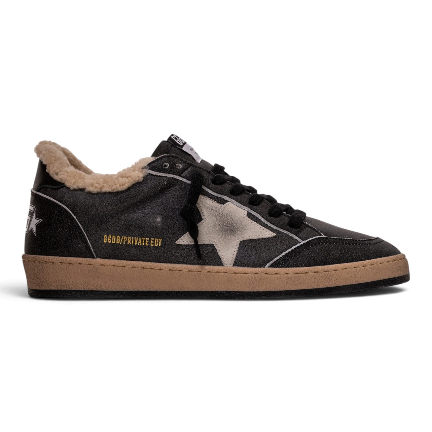 Men’s Ball Star Shearling Private Edition in Black Leather With Suede Star