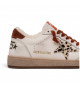 BALL STAR SHEARLING WHITE LEATHER WITH LEOPARD STAR AND RUST HEEL TAB
