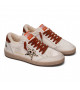BALL STAR SHEARLING WHITE LEATHER WITH LEOPARD STAR AND RUST HEEL TAB