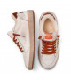 BALL STAR SHEARLING WHITE LEATHER WITH LEOPARD STAR AND RUST HEEL TAB