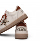 BALL STAR SHEARLING WHITE LEATHER WITH LEOPARD STAR AND RUST HEEL TAB