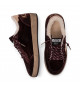 BALL STAR SHEARLING IN BURGUNDY SUEDE WITH GOLD STAR AND METALLIC LEATHER HEEL TAB