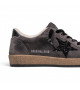 BALL STAR SHEARLING IN GRAY SUEDE WITH GLITTER STAR AND LEATHER HEEL TAB