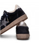 BALL STAR SHEARLING IN BLUE SUEDE WITH GLITTER STAR AND LEATHER HEEL TAB
