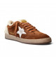 BALL STAR SHEARLING TRIMMED SUEDE SNEAKERS IN TAN WITH SILVER STAR