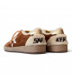 BALL STAR SHEARLING TRIMMED SUEDE SNEAKERS IN TAN WITH SILVER STAR