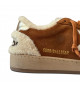 BALL STAR SHEARLING TRIMMED SUEDE SNEAKERS IN TAN WITH SILVER STAR