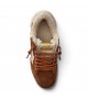 BALL STAR SHEARLING TRIMMED SUEDE SNEAKERS IN TAN WITH SILVER STAR