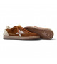 BALL STAR SHEARLING TRIMMED SUEDE SNEAKERS IN TAN WITH SILVER STAR