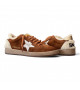 BALL STAR SHEARLING TRIMMED SUEDE SNEAKERS IN TAN WITH SILVER STAR