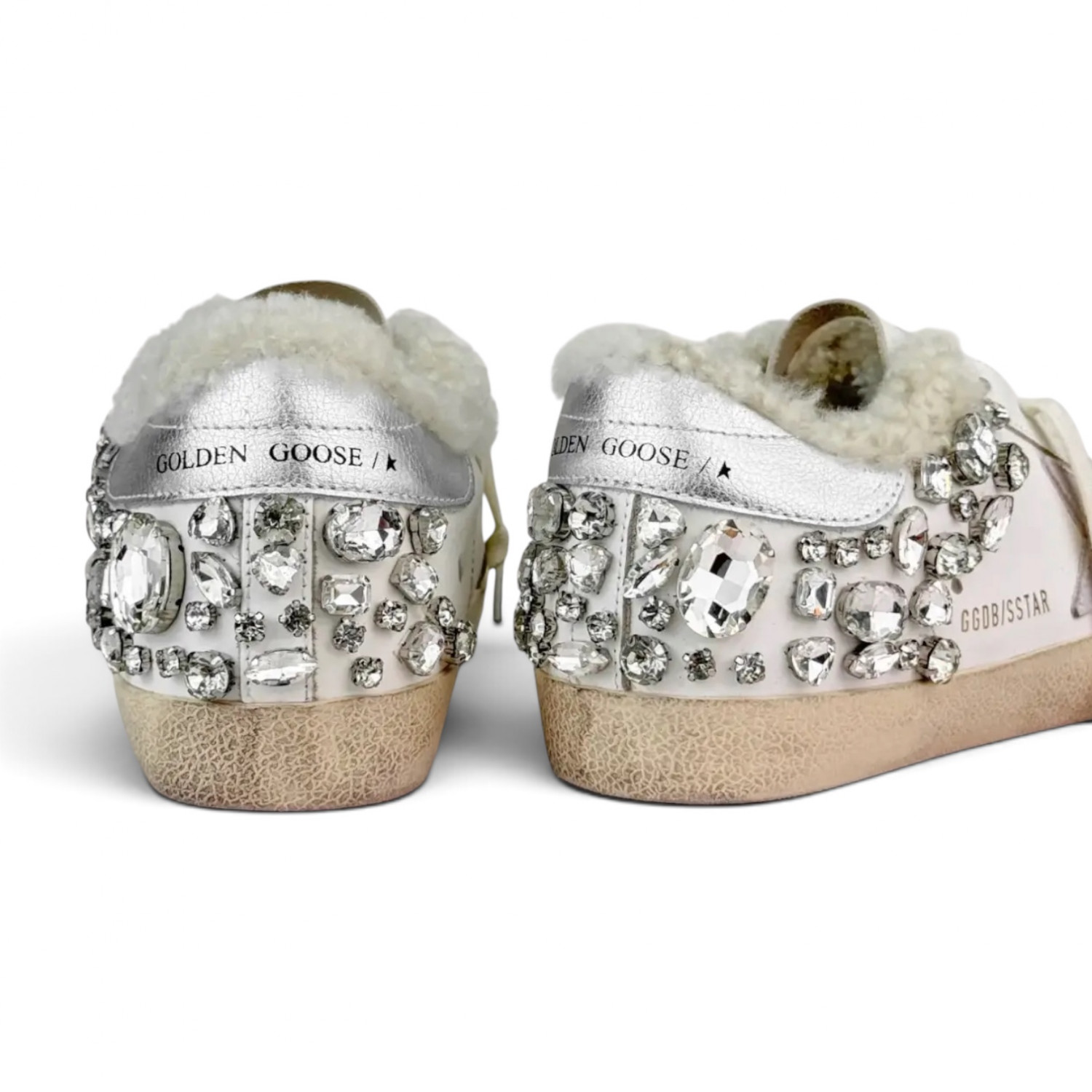 SUPER STAR IN NAPPA WITH SHEARLING LINING AND DECORATIVE CRYSTALS